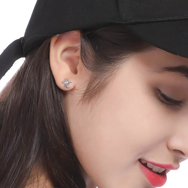 Détails des Boucles d'oreilles Tortue - Crystal
