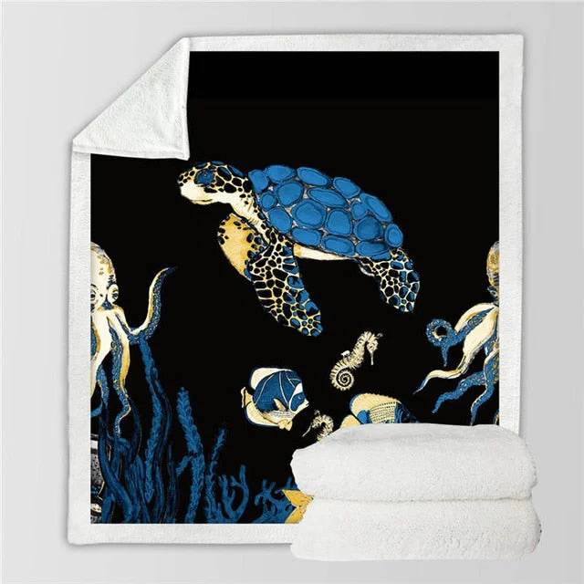 Plaid Tortue Mer Noire
