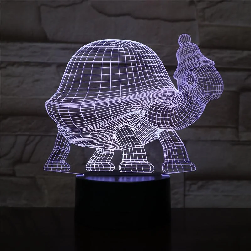 Lampe Tortue 3D - Bonnet en couleur