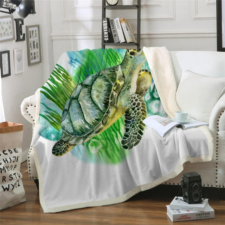 Plaid Tortue Coloriage en action