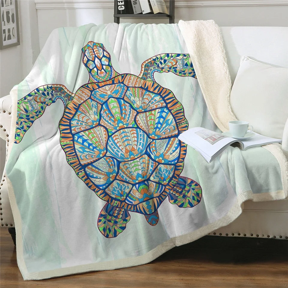 Plaid Tortue Impressionniste
