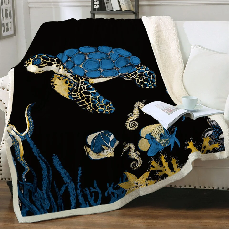 Plaid Tortue Mer Noire