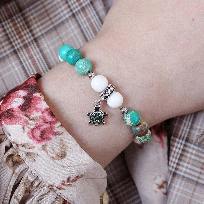 Détails du Bracelet Perle avec Tortue
