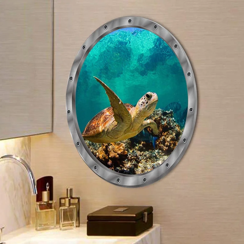 Sticker Tortue - Effet Hublot Sous-marin – Image 4