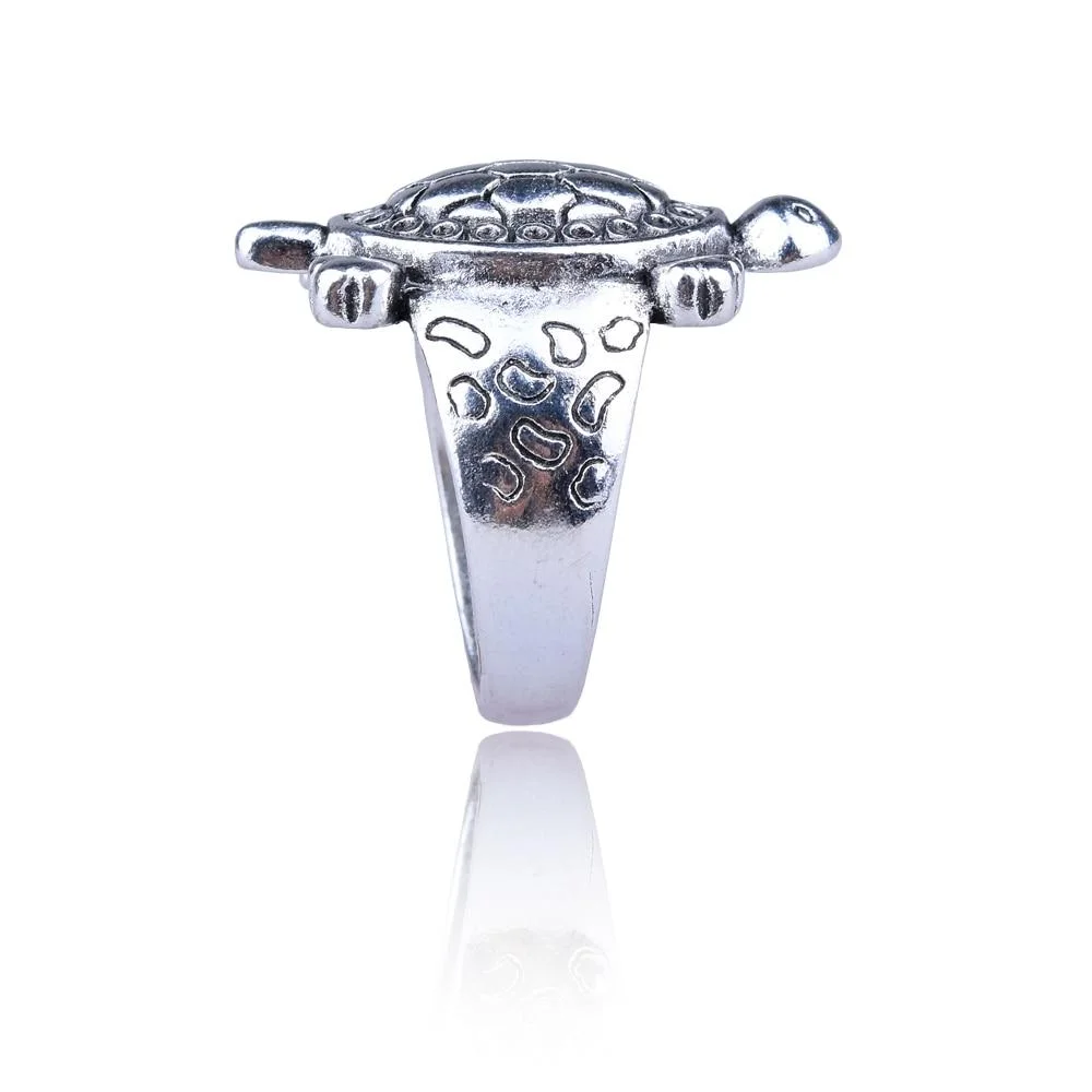 Bague Tortue Retro en Acier