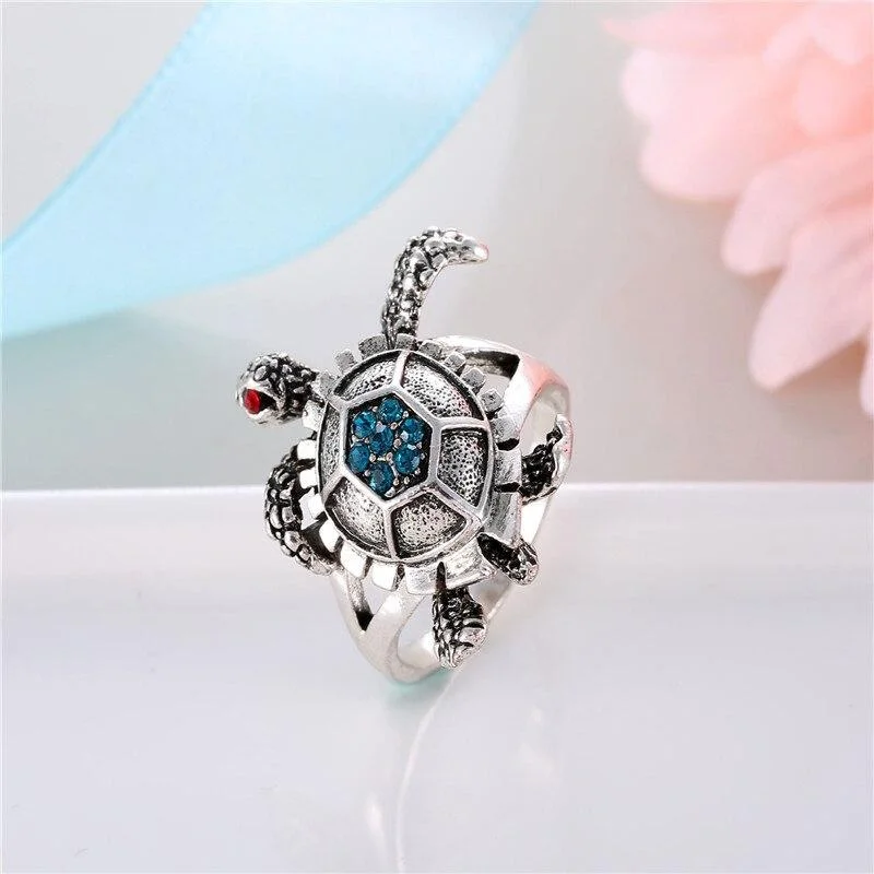 Bague en Forme de Tortue - Mosaic (Acier) sur main