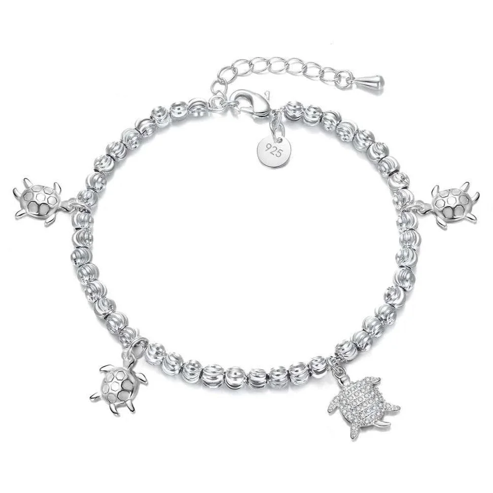 Bracelet Tortue - Famille Tortue (Argent)