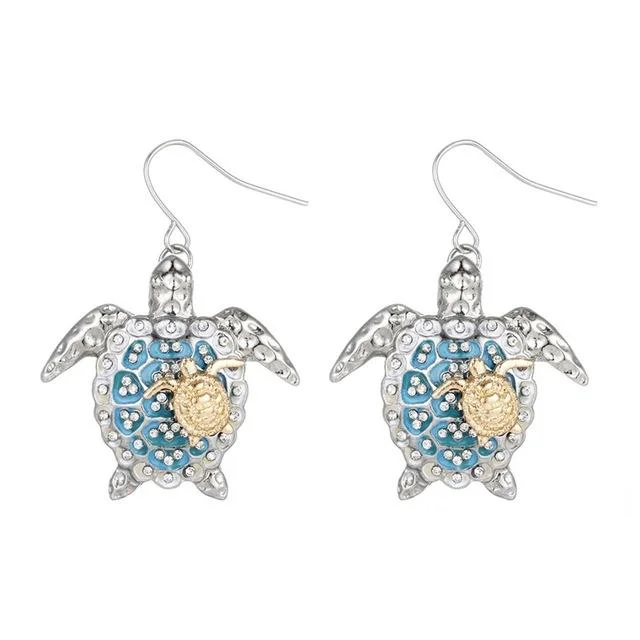 Boucles d'oreilles Tortue Mère Fils