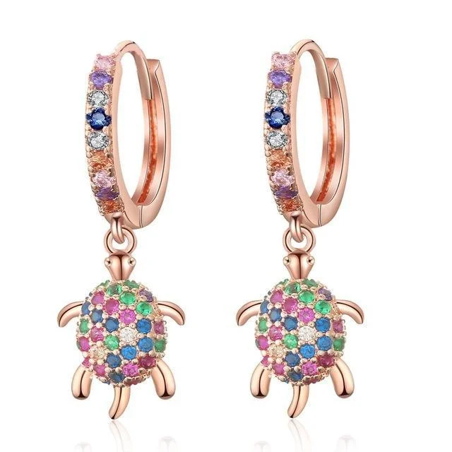 Boucles d'oreilles Tortue en Argent