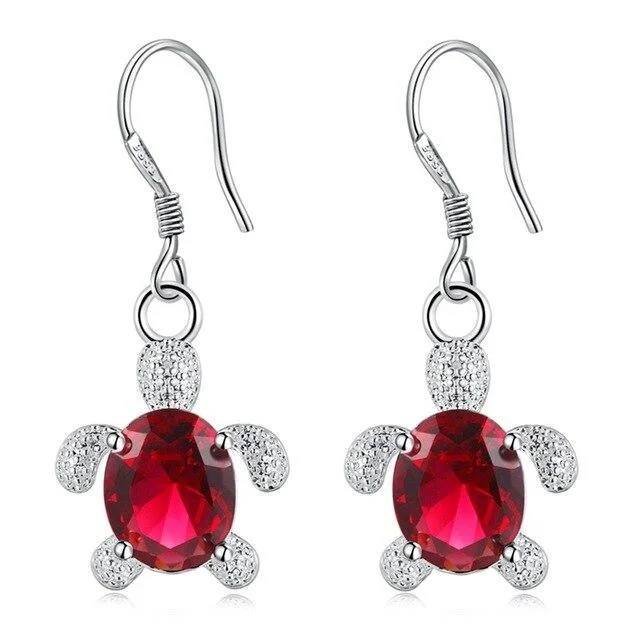 Boucles d'oreilles Tortue en zircon cubique