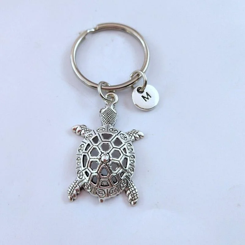 Porte-clé Tortue en Acier Inoxydable
