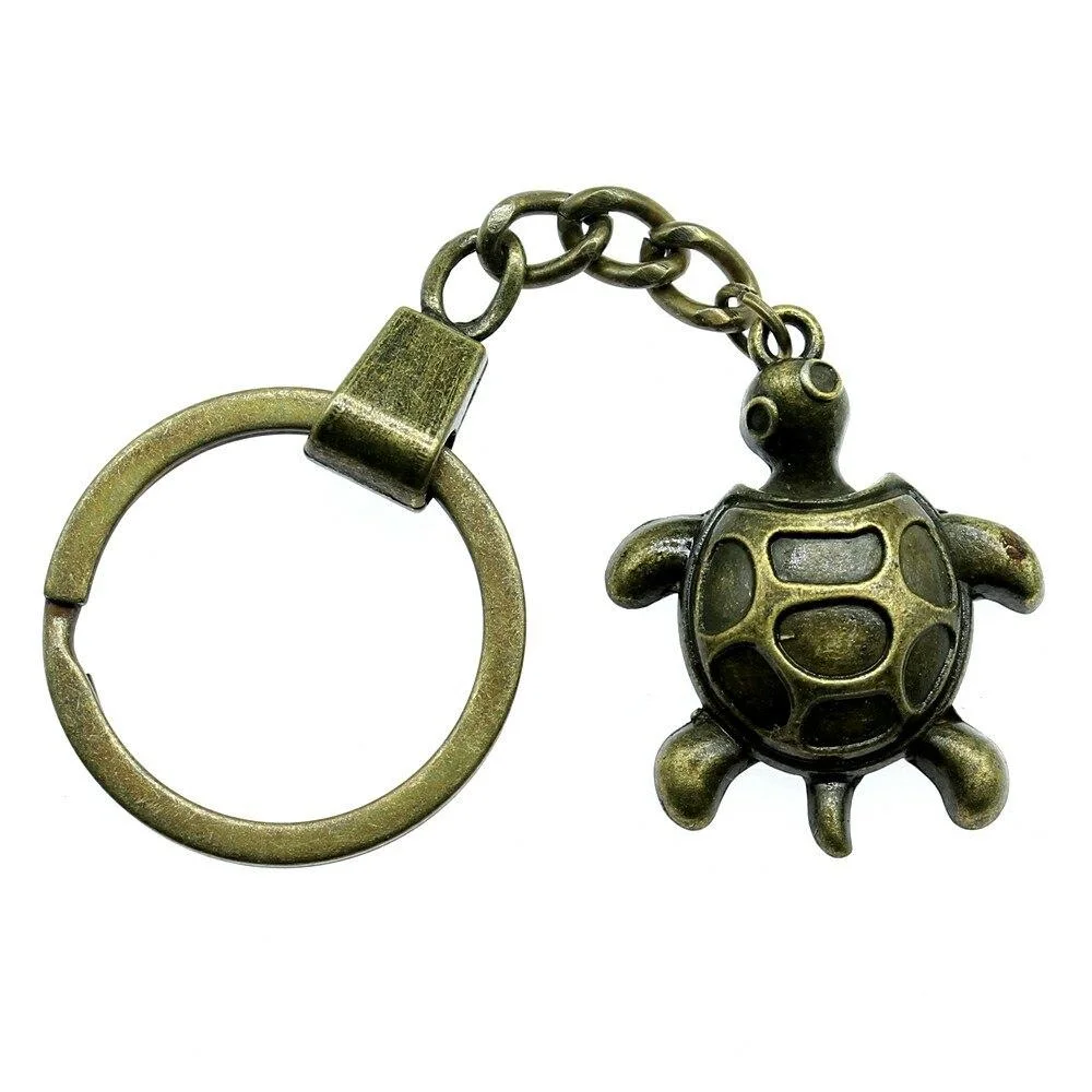 Porte-clé Tortue Antique en Métal