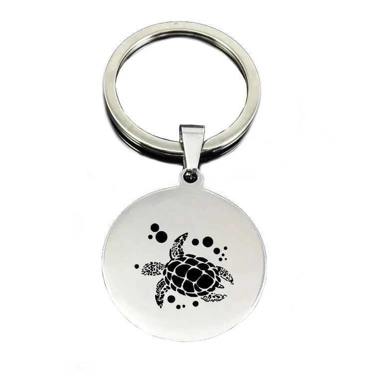 Porte-clé tortue gravé