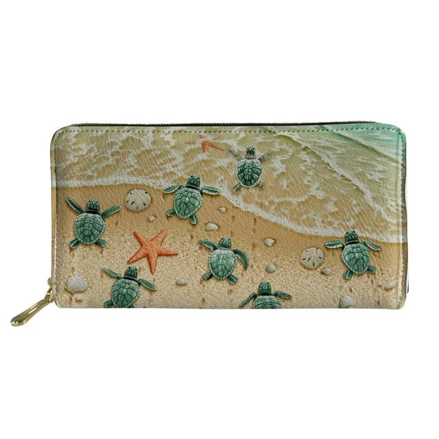 Portefeuille Tortue - Plage en famille