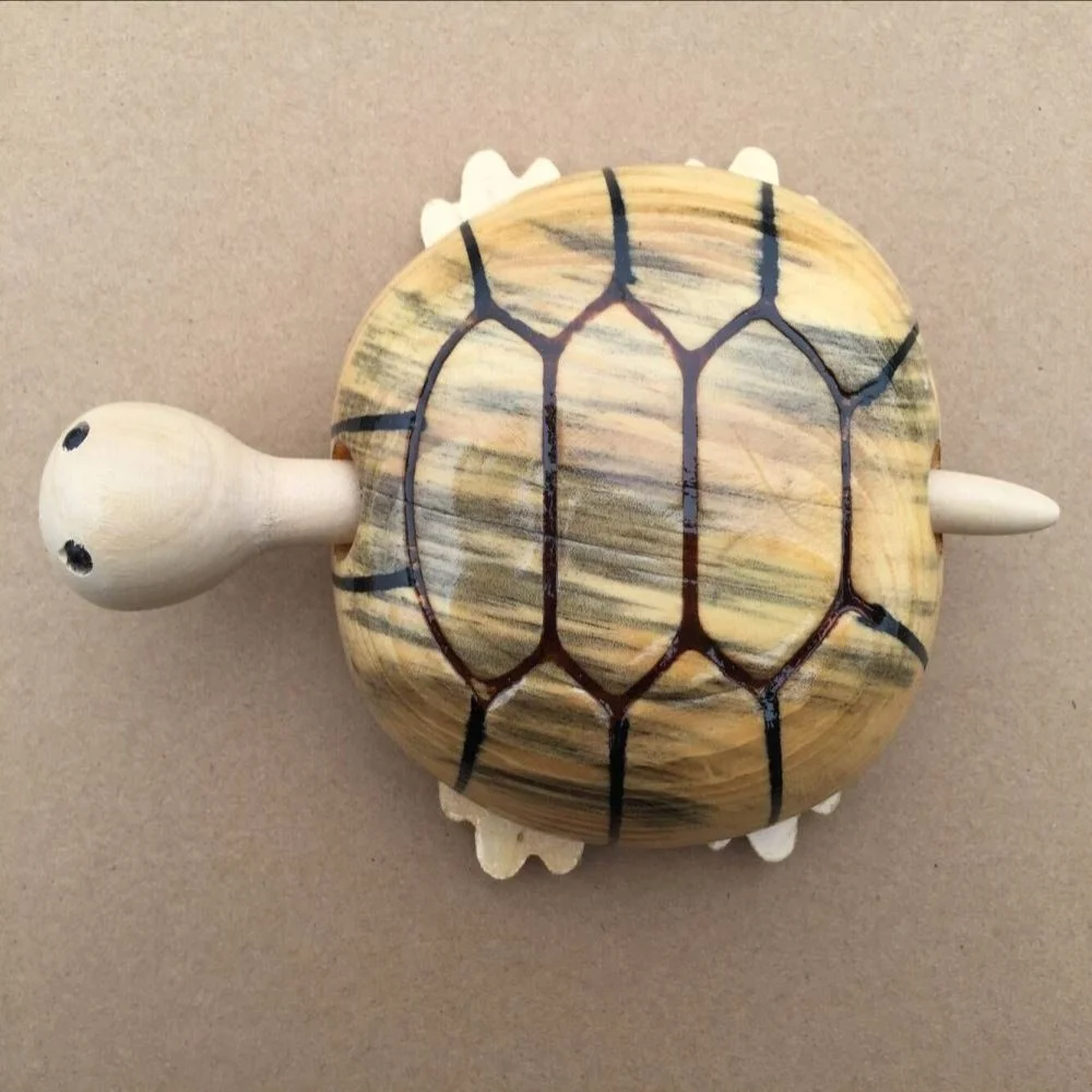Jouet Tortue en Bois Roulant