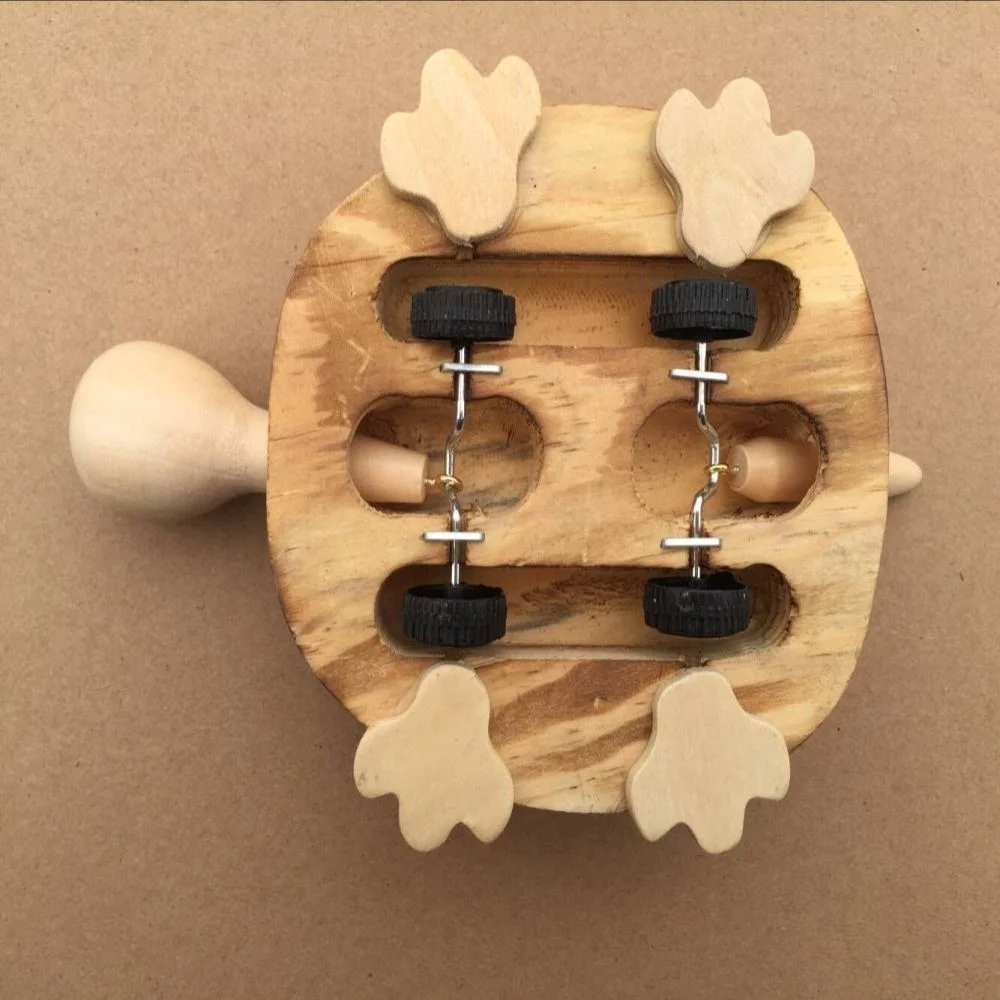 Jouet Tortue en Bois Roulant