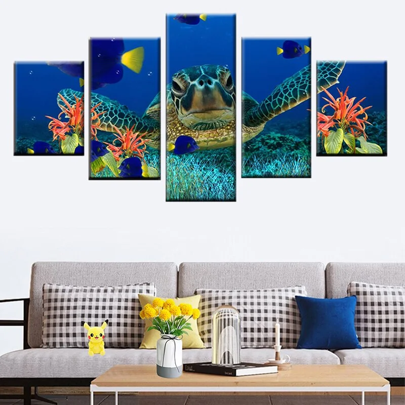 Tableau Tortue de Mer - Bleu Nuit – Image 2