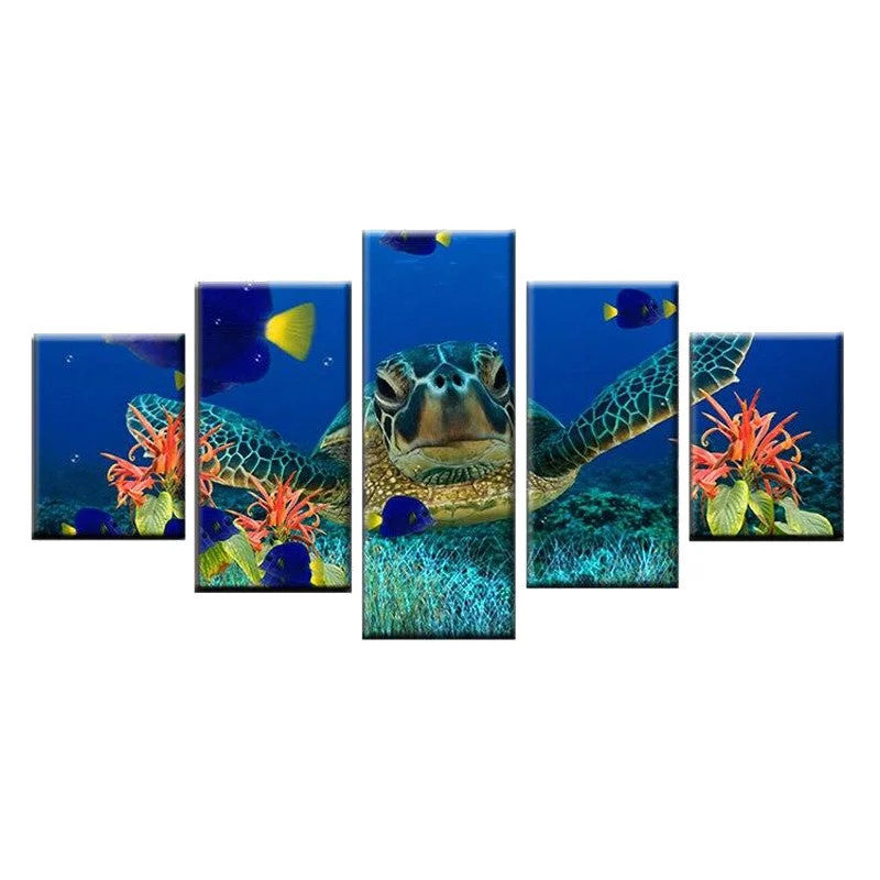 Tableau Tortue de Mer - Bleu Nuit