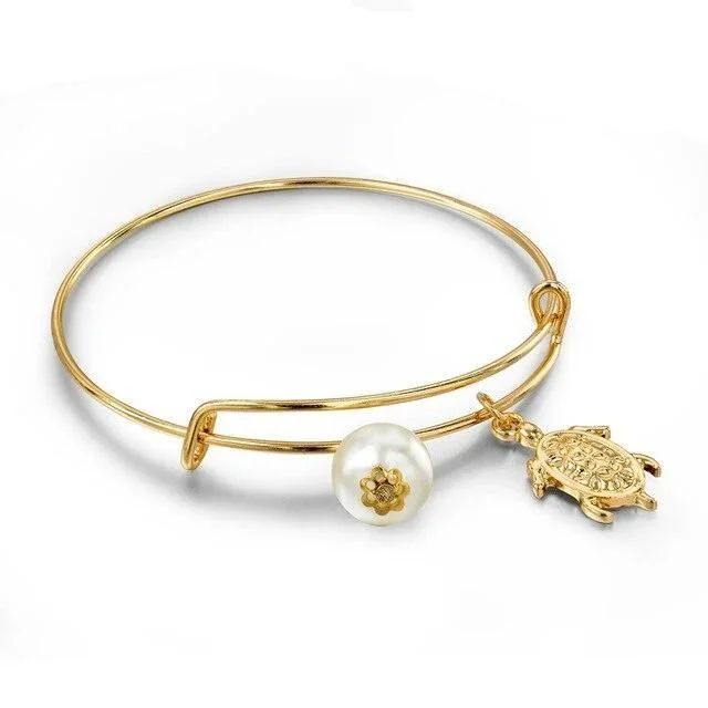 Bracelet Tortue avec Perle