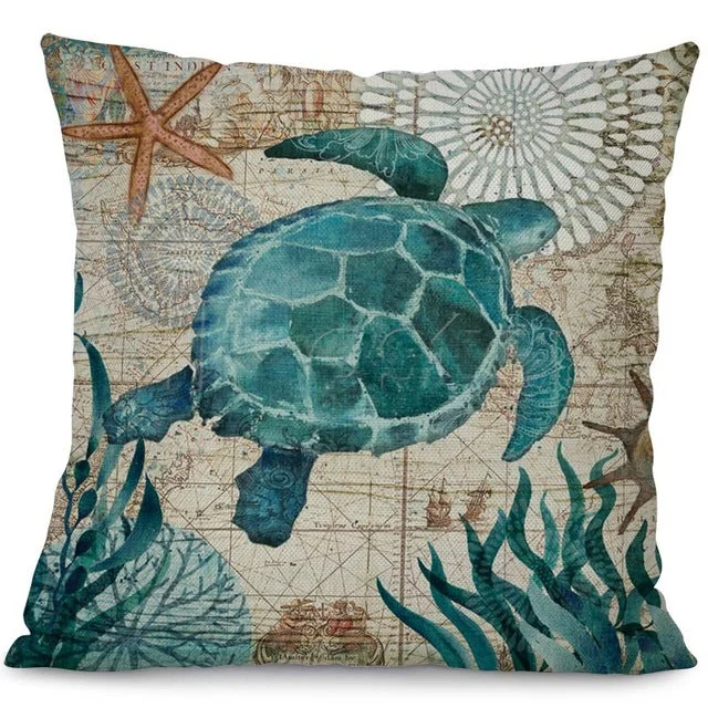 Housse Coussin Tortue Rétro
