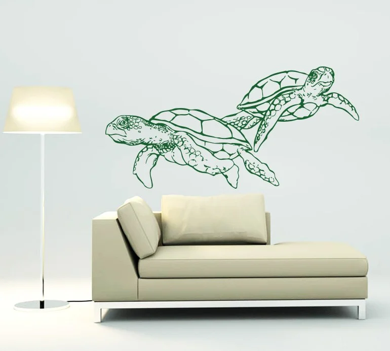 Sticker Tortue - Duo de Tortues (taille au choix) – Image 2