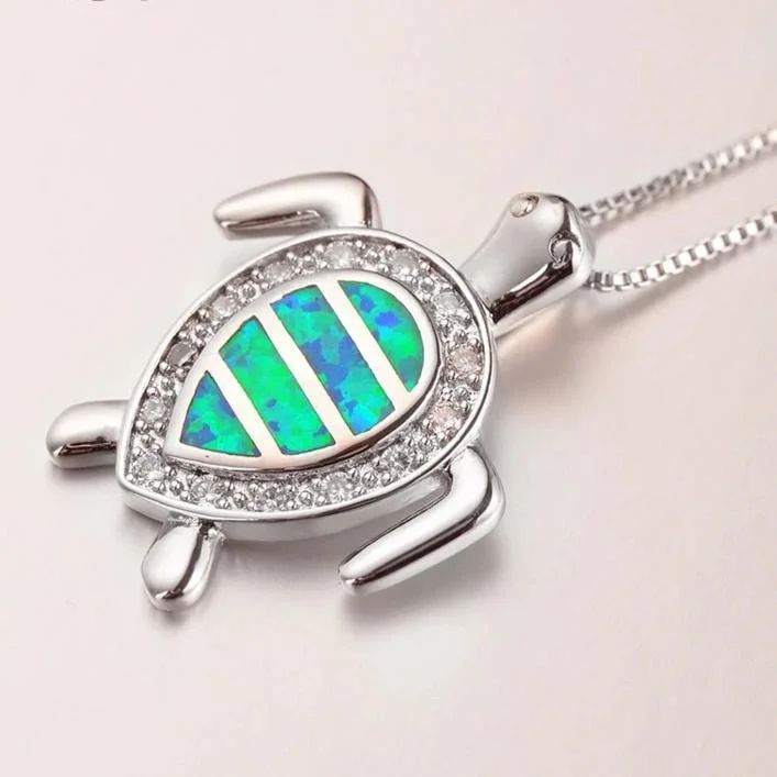 Pendentif Tortue - Carapace Rayée (Argent)
