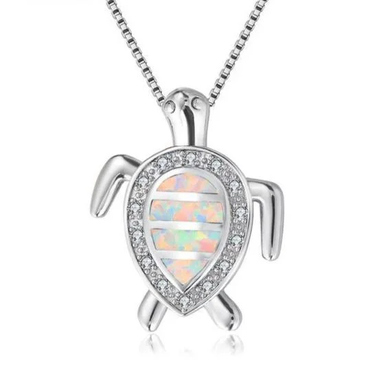 Pendentif Tortue - Carapace Rayée (Argent)
