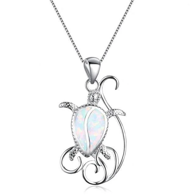 Pendentif Tortue de Mer - Noeud (Argent)