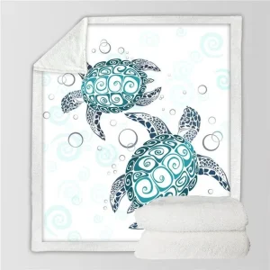 Plaid Tortue - Tourbillons blanc