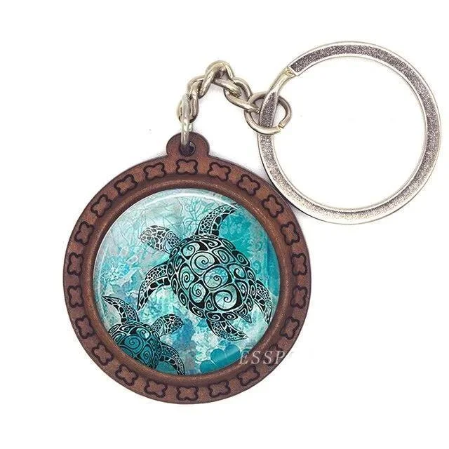 Porte-Clef Tortue en Bois - Abyssal