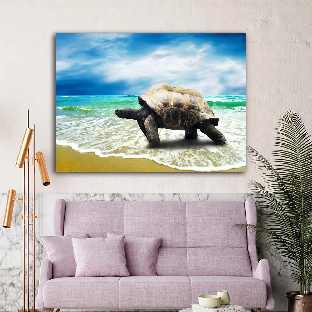 Tableau Tortue - Balade sur la plage – Image 2