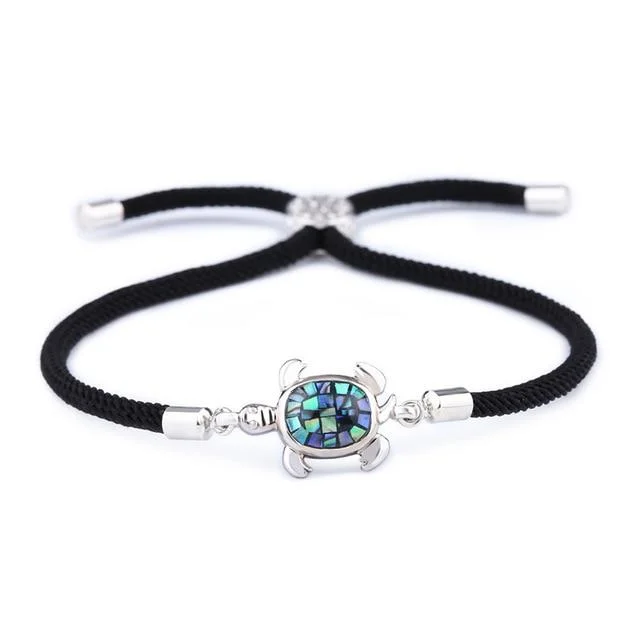 Bracelet Tortue avec Cordon - Emeraude