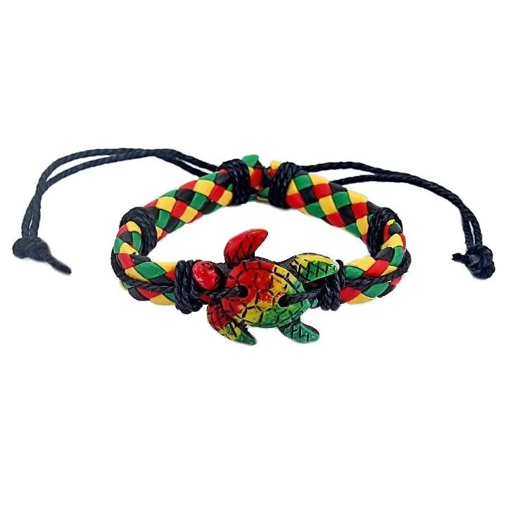Bracelet Élastique Tortue Rasta