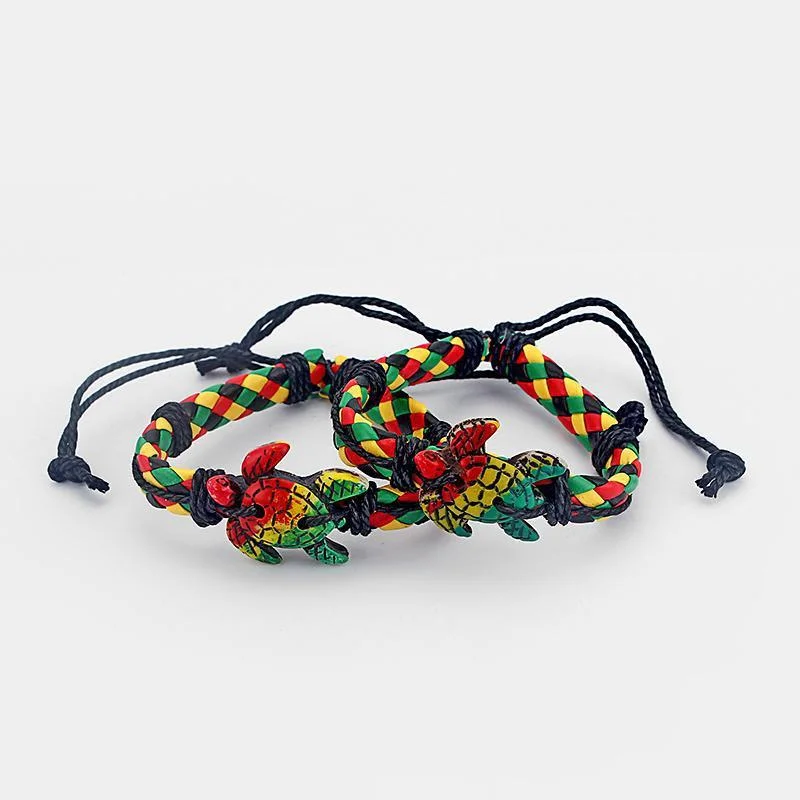 Bracelet Élastique Tortue Rasta en Détail