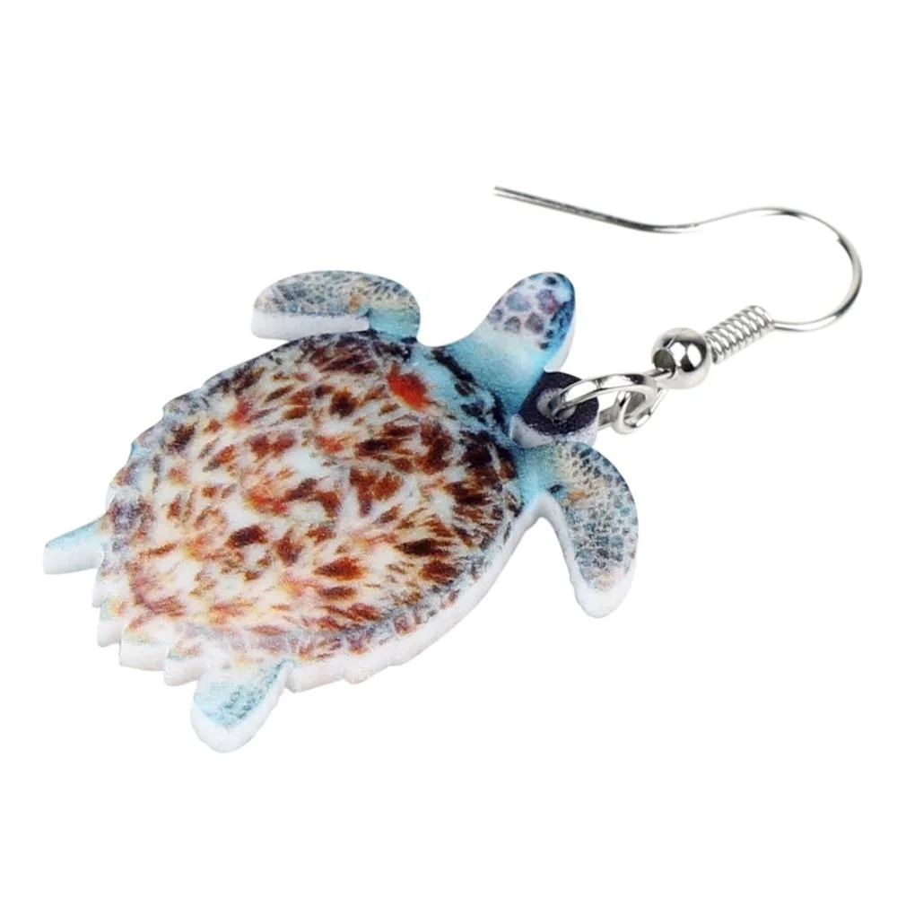 Boucles d'oreilles tortue en acrylique