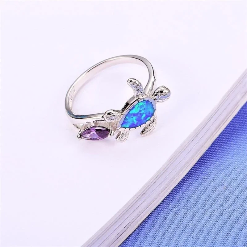 Bague Tortue - Crystal (Argent)