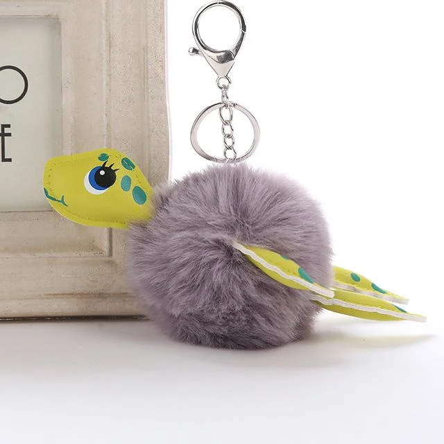 Porte-clé Tortue avec Pompon
