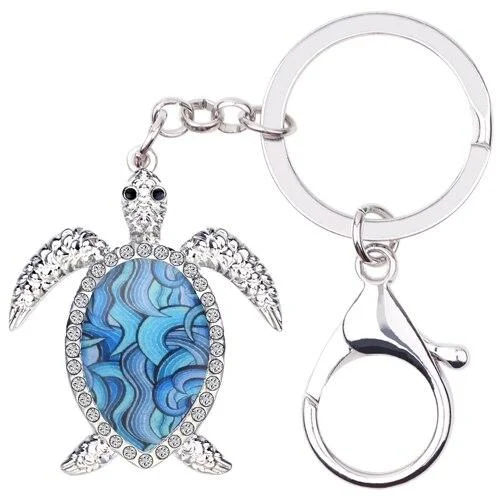 Porte-clé Tortue à Motif en acier inoxydable