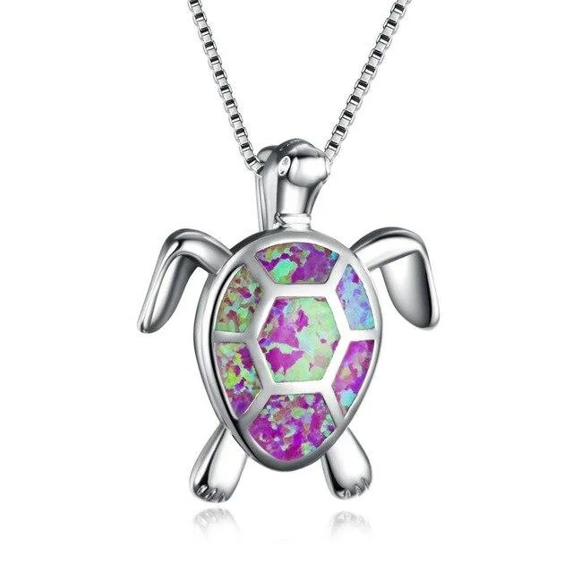 Pendentif Tortue Multicolore en Argent