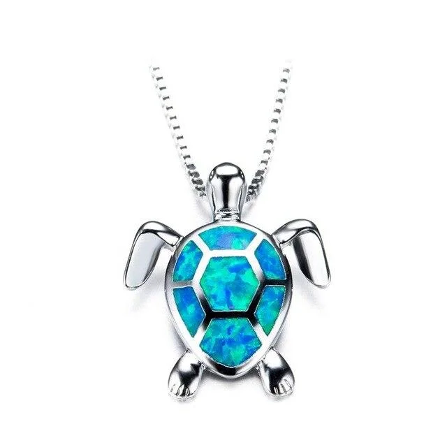 Pendentif Tortue Multicolore en Argent