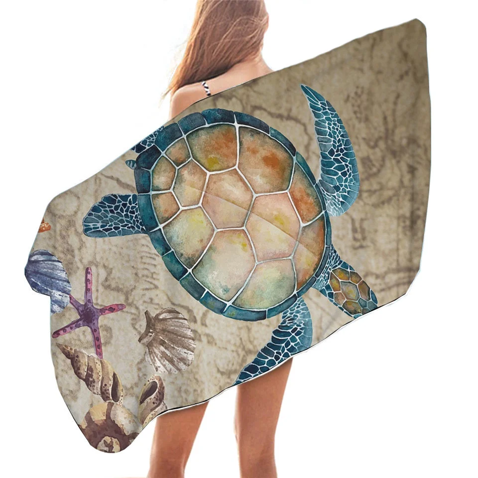 Serviette de Plage Tortue Vintage