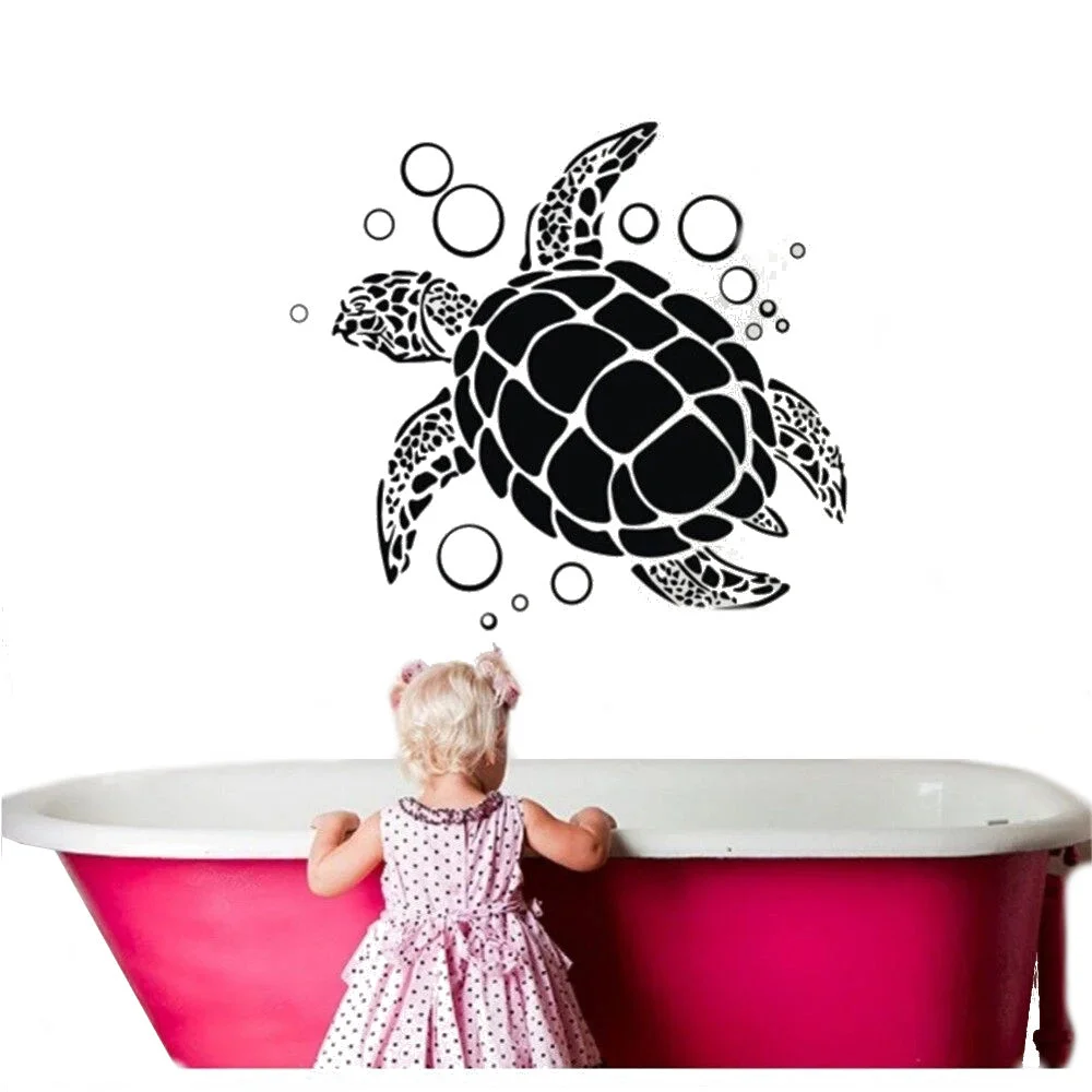 Sticker Tortue Douche - Bulles