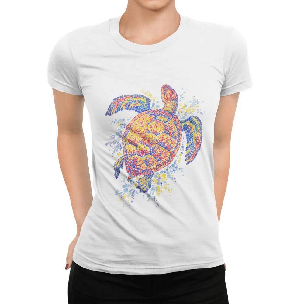 T-shirt avec Tortue en Gouache