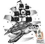 Tatouage Temporaire Tortue - Moussaillon (2 pcs)